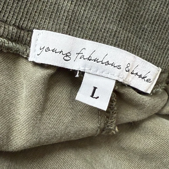 YOUNG, FABULOUS & BROKE Olive Green Cargo Jogger Pants - Picture 9 of 14